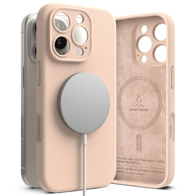 Ringke Silikoninis MagSafe iPhone 16 Pro Max Dėklas - Rožinis