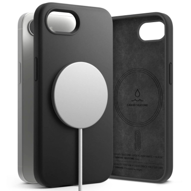 Ringke Silikoninis Magsafe iPhone 16e Dėklas - Juodas Ringke Silikoninis Magsafe iPhone 16e Dėklas - Juodas