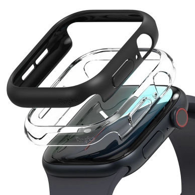 Ringke Slim 2-pack Dėklas skirtas Apple Watch 10 42mm - Permatomas and Matinis Juodas 1