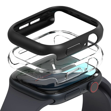 Ringke Slim 2-pack Dėklas skirtas Apple Watch 10 42mm - Permatomas and Matinis Juodas