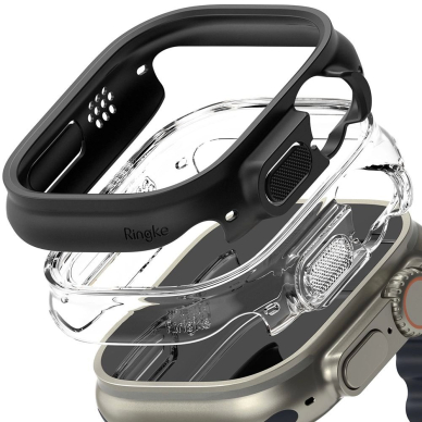 Ringke Slim 2-pack Dėklas skirtas Apple Watch Ultra 1/2 (49mm) - Permatomas and Matinis Juodas 1