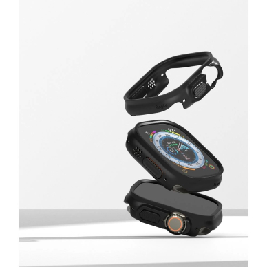 Ringke Slim 2-pack Dėklas skirtas Apple Watch Ultra 1/2 (49mm) - Permatomas and Matinis Juodas 5
