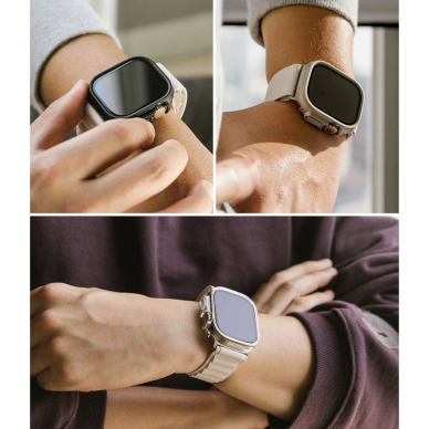 Ringke Slim 2-pack Dėklas skirtas Apple Watch Ultra 1/2 (49mm) - Permatomas & Titanium 10