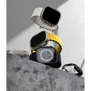 Ringke Slim 2-pack Dėklas skirtas Apple Watch Ultra 1/2 (49mm) - Permatomas & Titanium 2