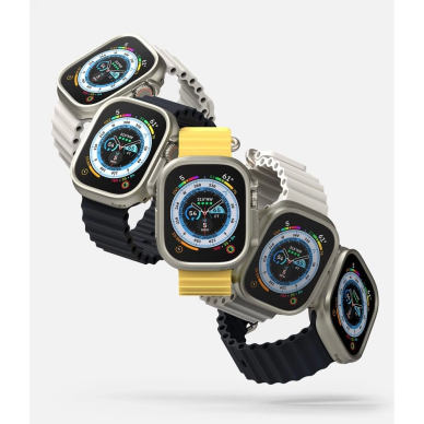 Ringke Slim 2-pack Dėklas skirtas Apple Watch Ultra 1/2 (49mm) - Permatomas & Titanium 3