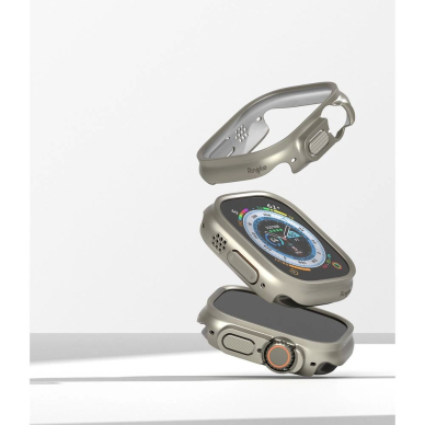 Ringke Slim 2-pack Dėklas skirtas Apple Watch Ultra 1/2 (49mm) - Permatomas & Titanium 5