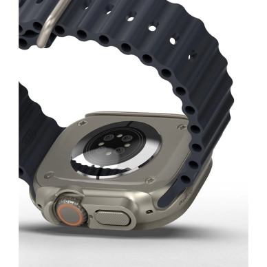 Ringke Slim 2-pack Dėklas skirtas Apple Watch Ultra 1/2 (49mm) - Permatomas & Titanium 7