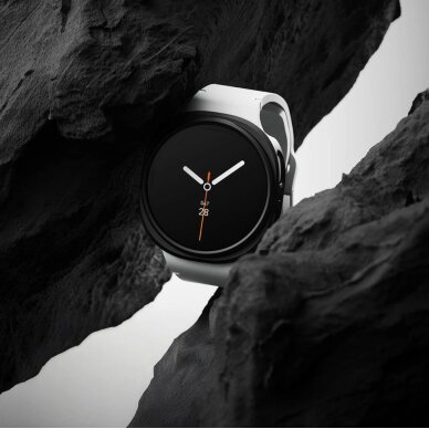 Samsung Galaxy Watch 8 40mm apsauginiai dėklai Ringke Slim 2 vnt. – skaidrus ir matinės juodos 4