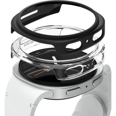 Samsung Galaxy Watch 8 40mm apsauginiai dėklai Ringke Slim 2 vnt. – skaidrus ir matinės juodos