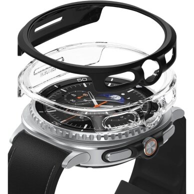 Samsung Galaxy Watch 8 Classic 46mm dėklų rinkinys Ringke Slim 2vnt – skaidrus ir matinės juodos spalvos