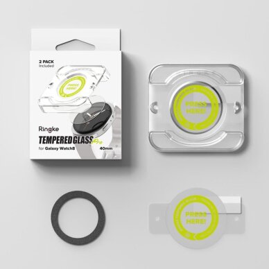 Samsung Galaxy Watch 8 40mm Ringke Tempered Glass Pro grūdintas stiklas, 2 vnt. – skaidrus 6 Samsung Galaxy Watch 8 40mm Ringke Tempered Glass Pro grūdintas stiklas, 2 vnt. – skaidrus 6