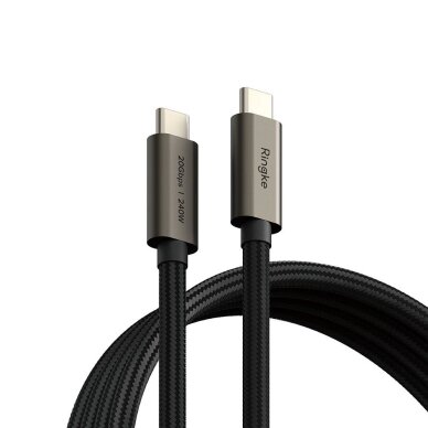 Laidas Ringke USB-C 3.2 Gen. PD240W 100cm – juodas Laidas Ringke USB-C 3.2 Gen. PD240W 100cm – juodas