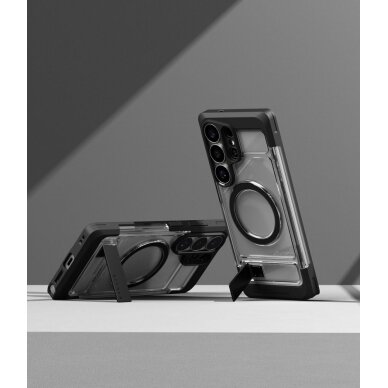 Samsung Galaxy S26 Ultra Ringke UX Magnetic MagSafe dėklas – juodas skaidrus 8
