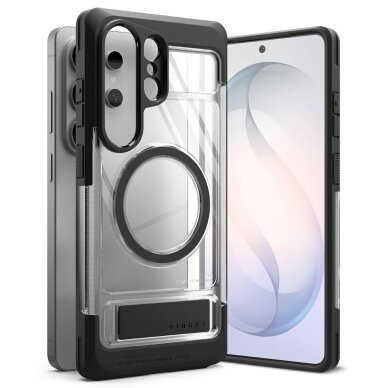 Samsung Galaxy S26 Ultra Ringke UX Magnetic MagSafe dėklas – juodas skaidrus Samsung Galaxy S26 Ultra Ringke UX Magnetic MagSafe dėklas – juodas skaidrus