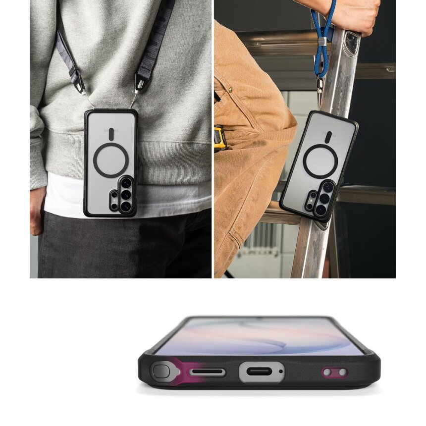 Samsung Galaxy S26 Ultra Ringke Fusion Bold Magnetic MagSafe dėklas – juodas skaidrus 5