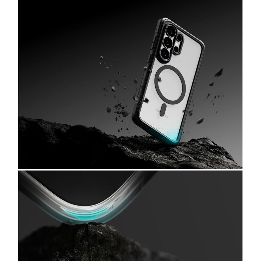 Samsung Galaxy S26 Ultra Ringke Fusion Bold Magnetic MagSafe dėklas – juodas skaidrus 6