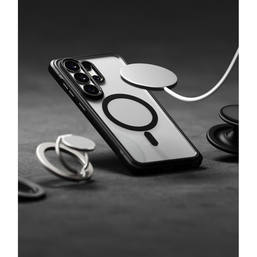 Samsung Galaxy S26 Ultra Ringke Fusion Bold Magnetic MagSafe dėklas – juodas skaidrus 7