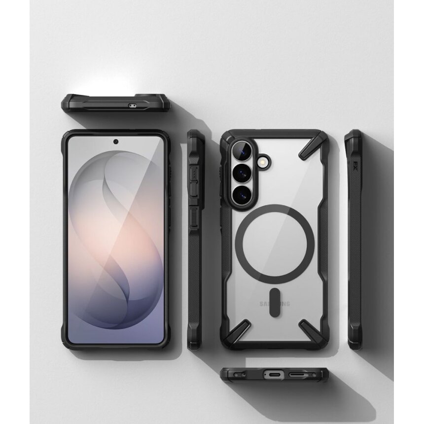 Samsung Galaxy S26 Ringke Fusion X Magnetic MagSafe dėklas – juodas skaidrus 3