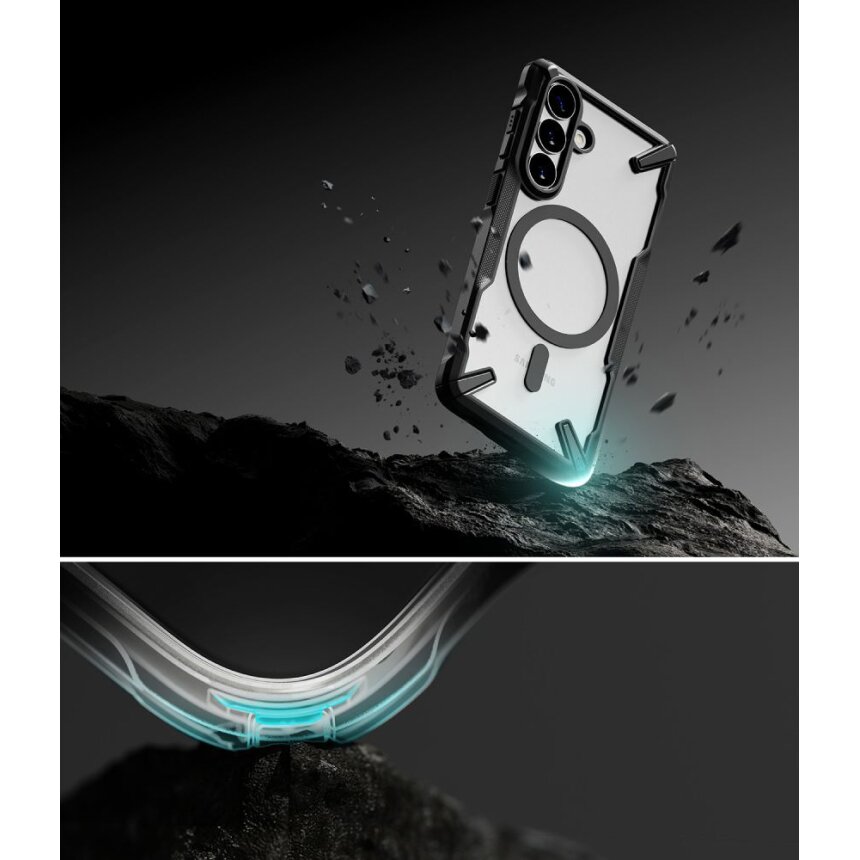 Samsung Galaxy S26 Ringke Fusion X Magnetic MagSafe dėklas – juodas skaidrus 7