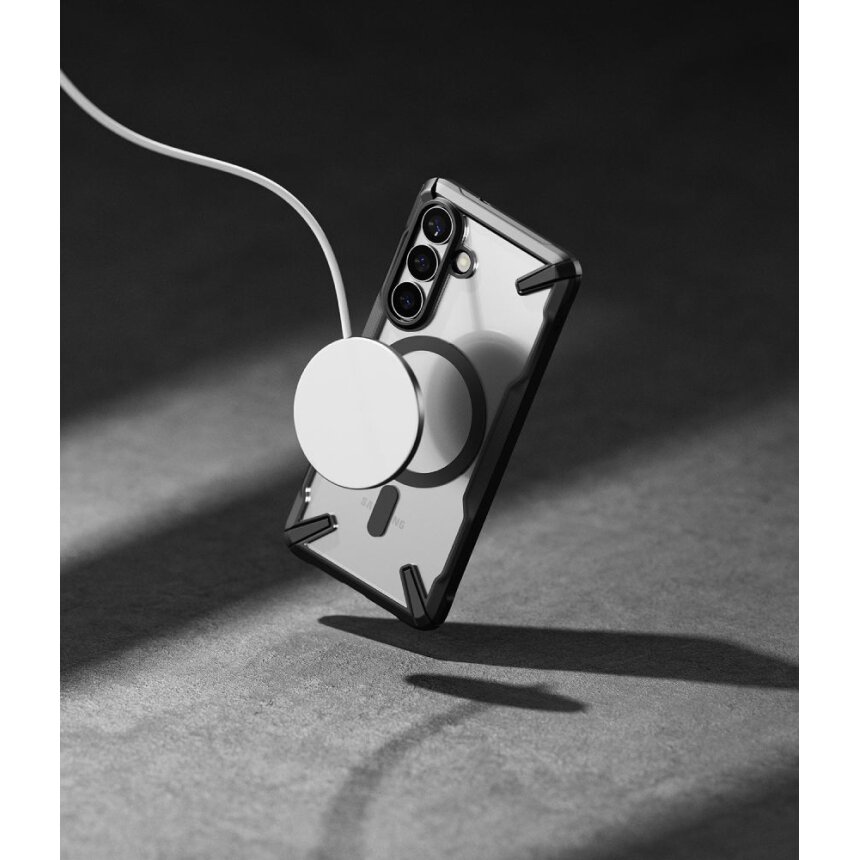 Samsung Galaxy S26 Ringke Fusion X Magnetic MagSafe dėklas – juodas skaidrus 9