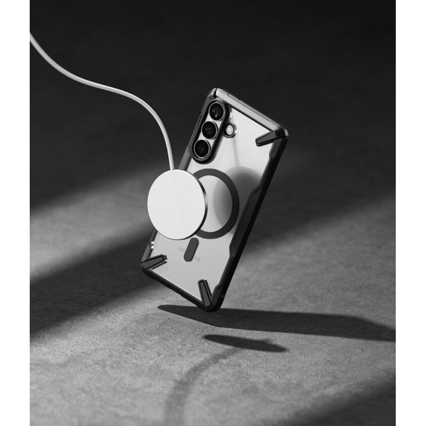 Samsung Galaxy S26+ Ringke Fusion X Magnetic MagSafe dėklas – juodas skaidrus 9