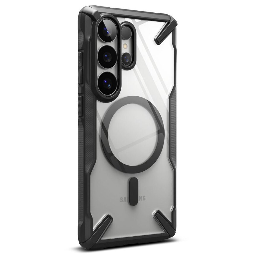 Samsung Galaxy S26 Ultra Ringke Fusion X Magnetic MagSafe dėklas – juodas skaidrus 3