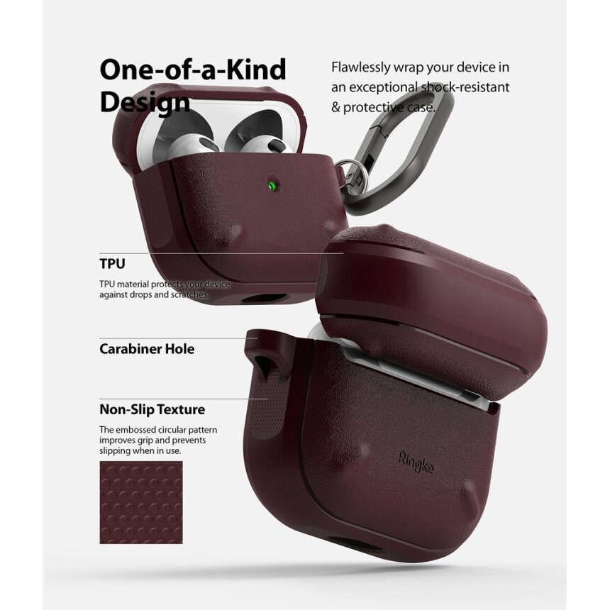 Akcija! Dėklas Ringke Onyx AirPods 3 Bordo EC523111RS) 6 Akcija! Dėklas Ringke Onyx AirPods 3 Bordo EC523111RS) 6