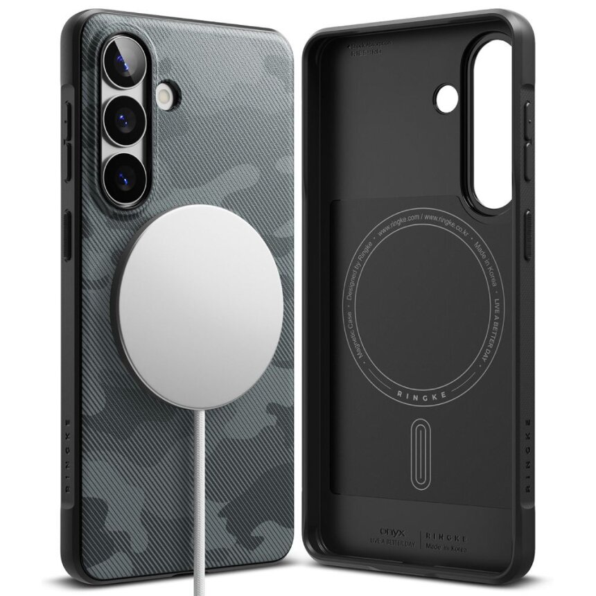 Samsung Galaxy S26 Ringke Onyx MagSafe dėklas – pilkas ir juodas 1