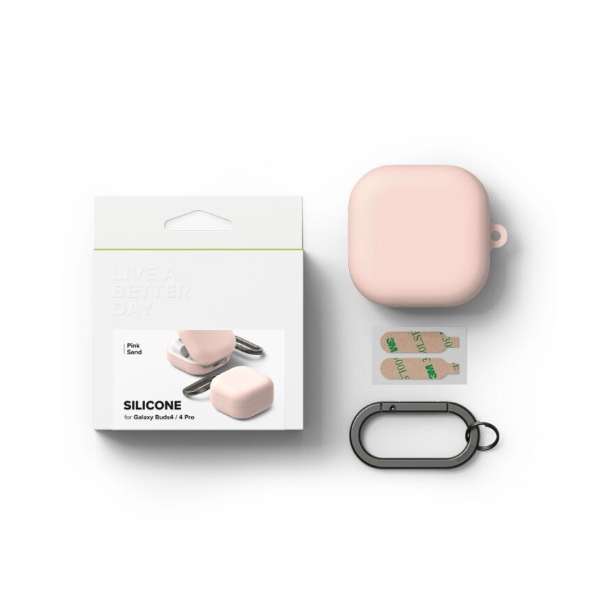 Samsung Galaxy Buds 4 / 4 Pro Ringke Silicone dėklas – rožinis 4