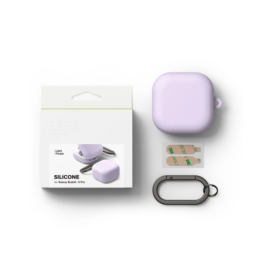 Samsung Galaxy Buds 4 / 4 Pro Ringke Silicone dėklas – violetinis 5