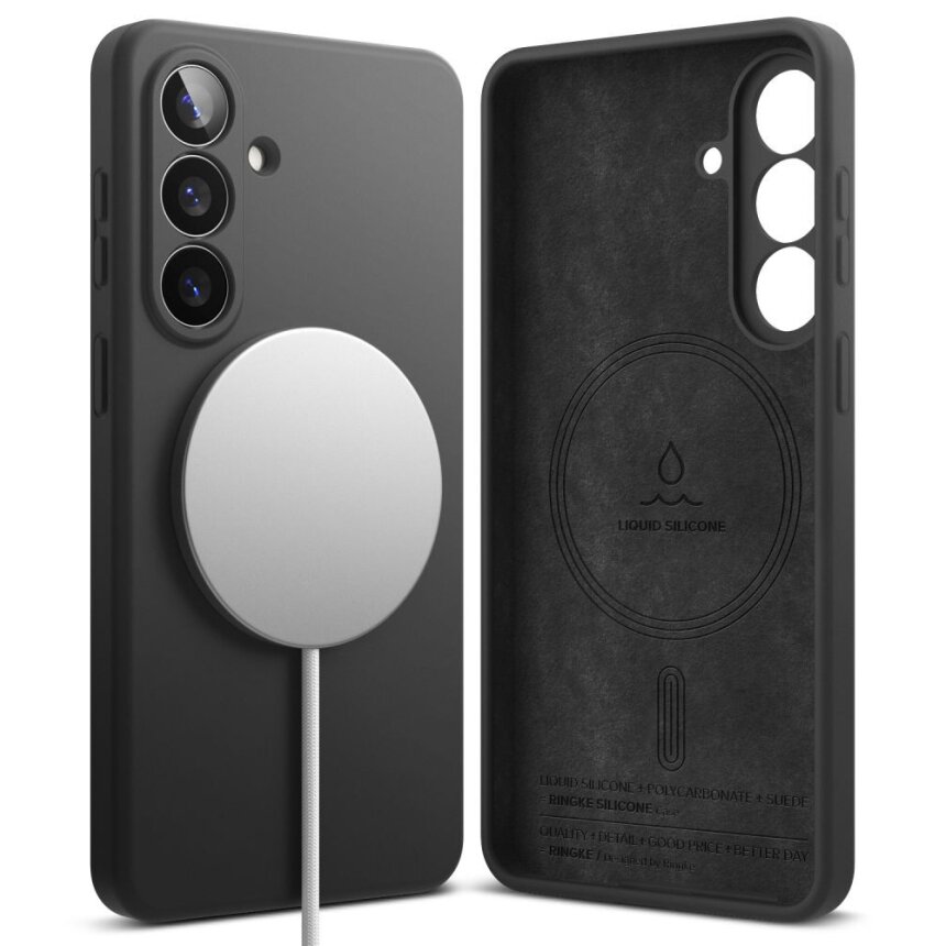 Samsung Galaxy S26 Ringke Silicone MagSafe dėklas – juodas 1 Samsung Galaxy S26 Ringke Silicone MagSafe dėklas – juodas 1