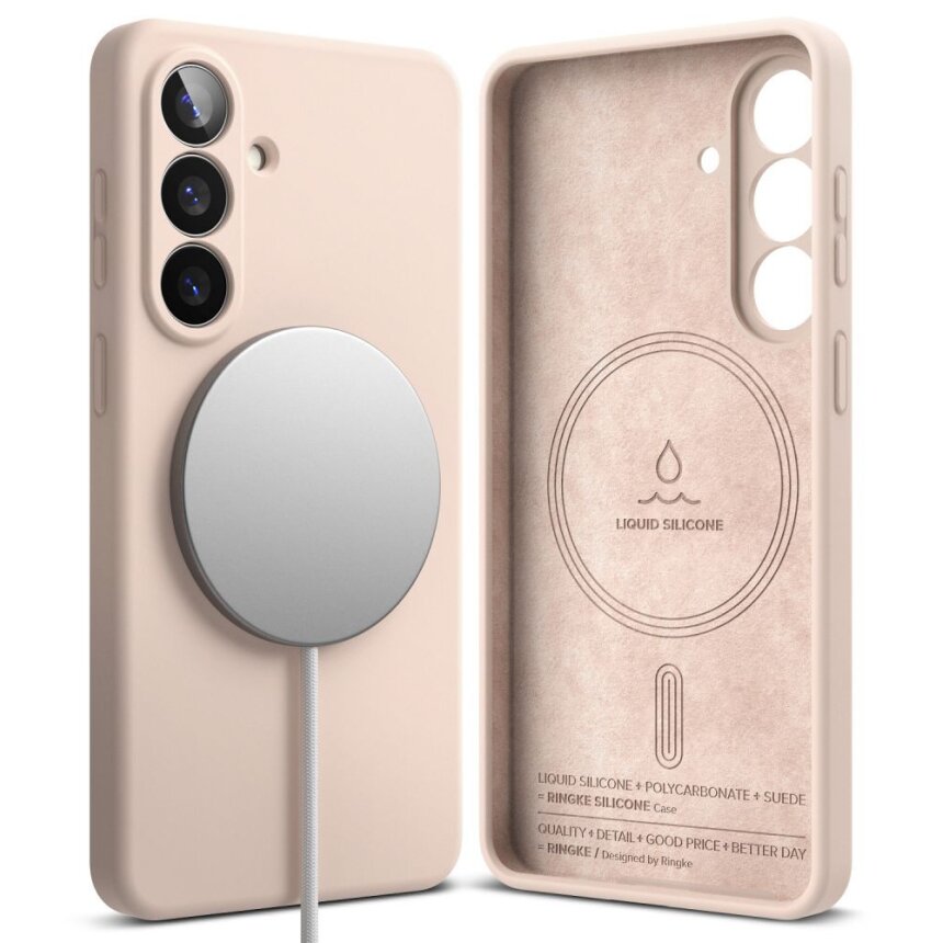 Samsung Galaxy S26 Ringke Silicone MagSafe dėklas – rožinis 1 Samsung Galaxy S26 Ringke Silicone MagSafe dėklas – rožinis 1