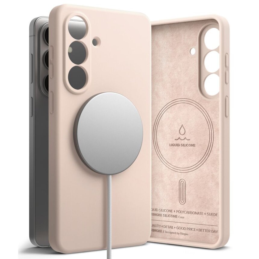 Samsung Galaxy S26+ Ringke Silicone MagSafe dėklas – rožinis