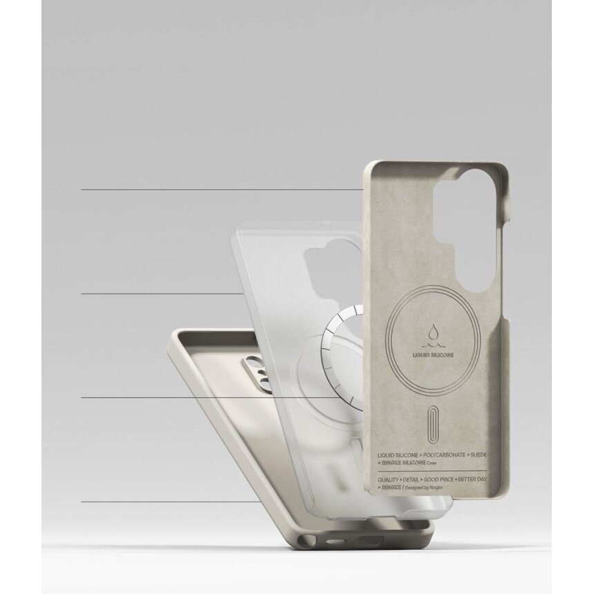 Samsung Galaxy S26 Ultra Ringke Silicone MagSafe dėklas – smėlio spalvos 5