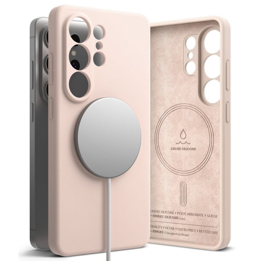 Samsung Galaxy S26 Ultra Ringke Silicone MagSafe dėklas – rožinis
