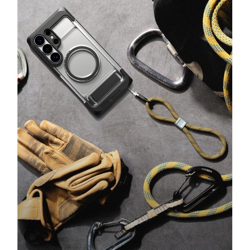 Samsung Galaxy S26 Ultra Ringke UX Magnetic MagSafe dėklas – juodas skaidrus 9