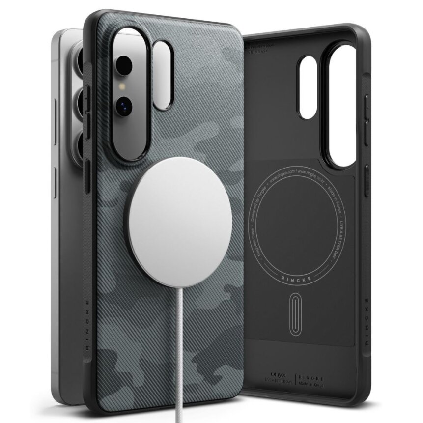 Samsung Galaxy S26 Ultra Ringke Onyx MagSafe dėklas – juodas ir pilkas Samsung Galaxy S26 Ultra Ringke Onyx MagSafe dėklas – juodas ir pilkas