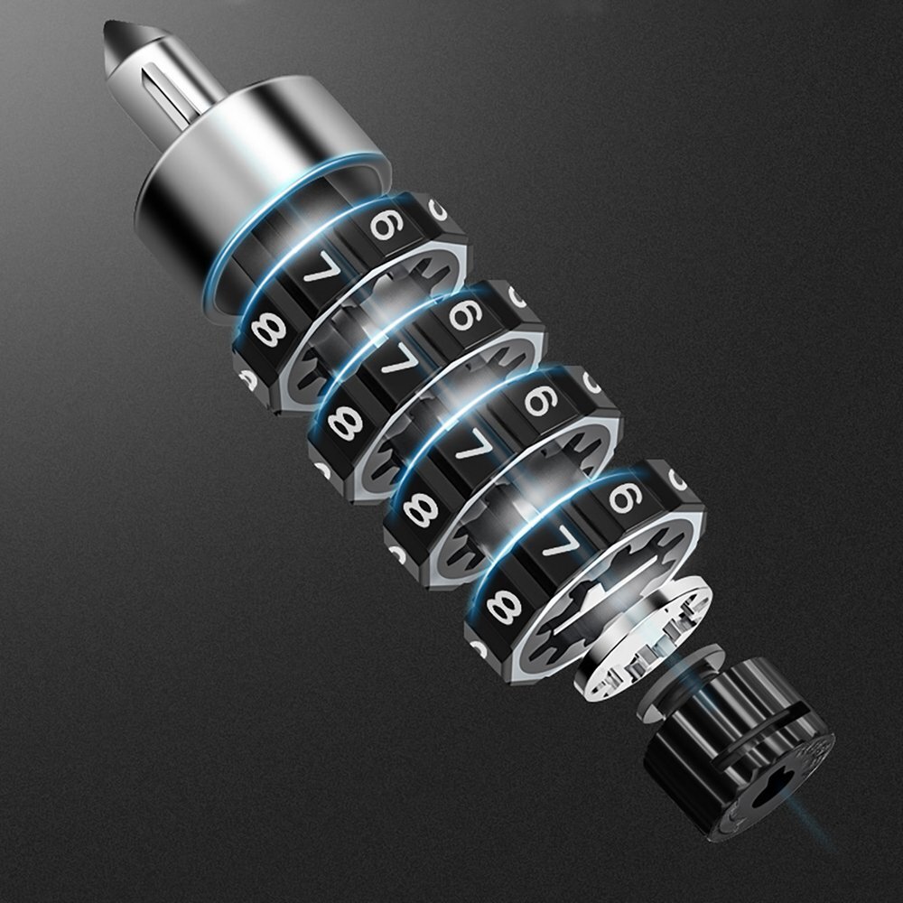 Dviračio spyna Rockbros 3230002001 su kodu ir raktu – juoda 10