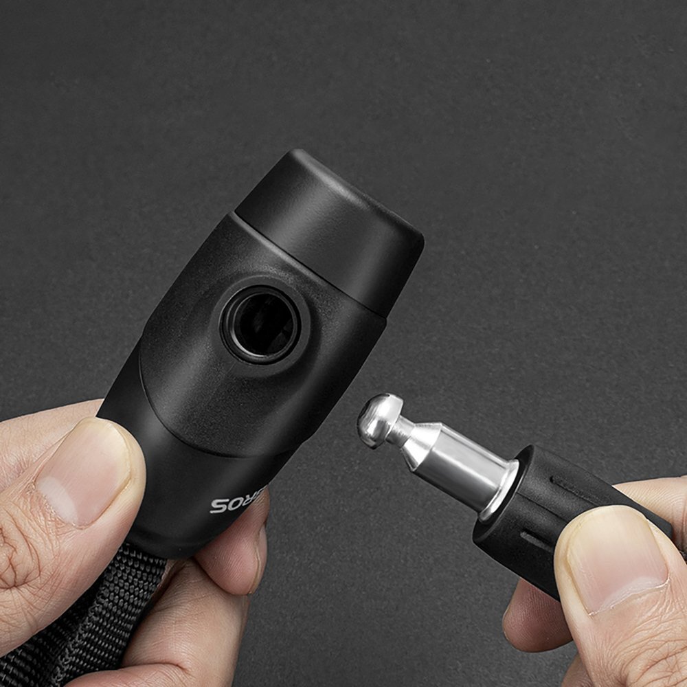 Dviračio spyna Rockbros 3230002001 su kodu ir raktu – juoda 3