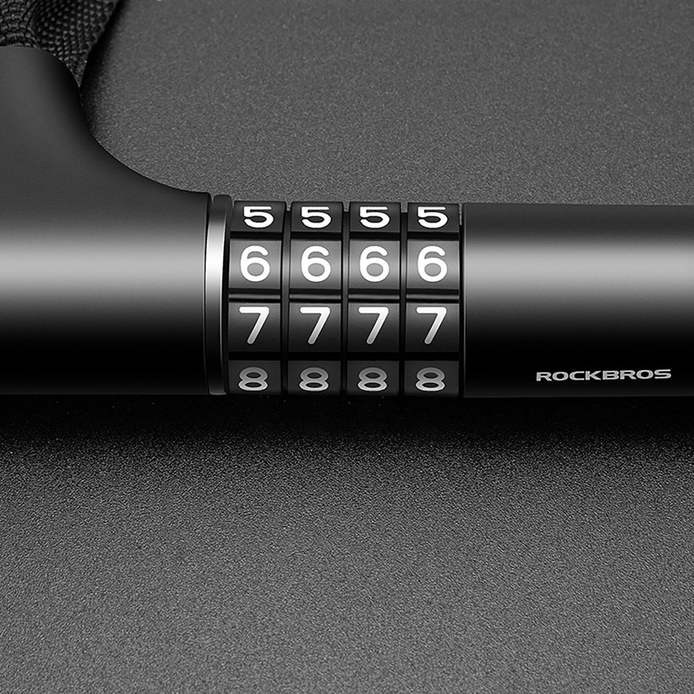 Dviračio spyna Rockbros 3230002001 su kodu ir raktu – juoda 7