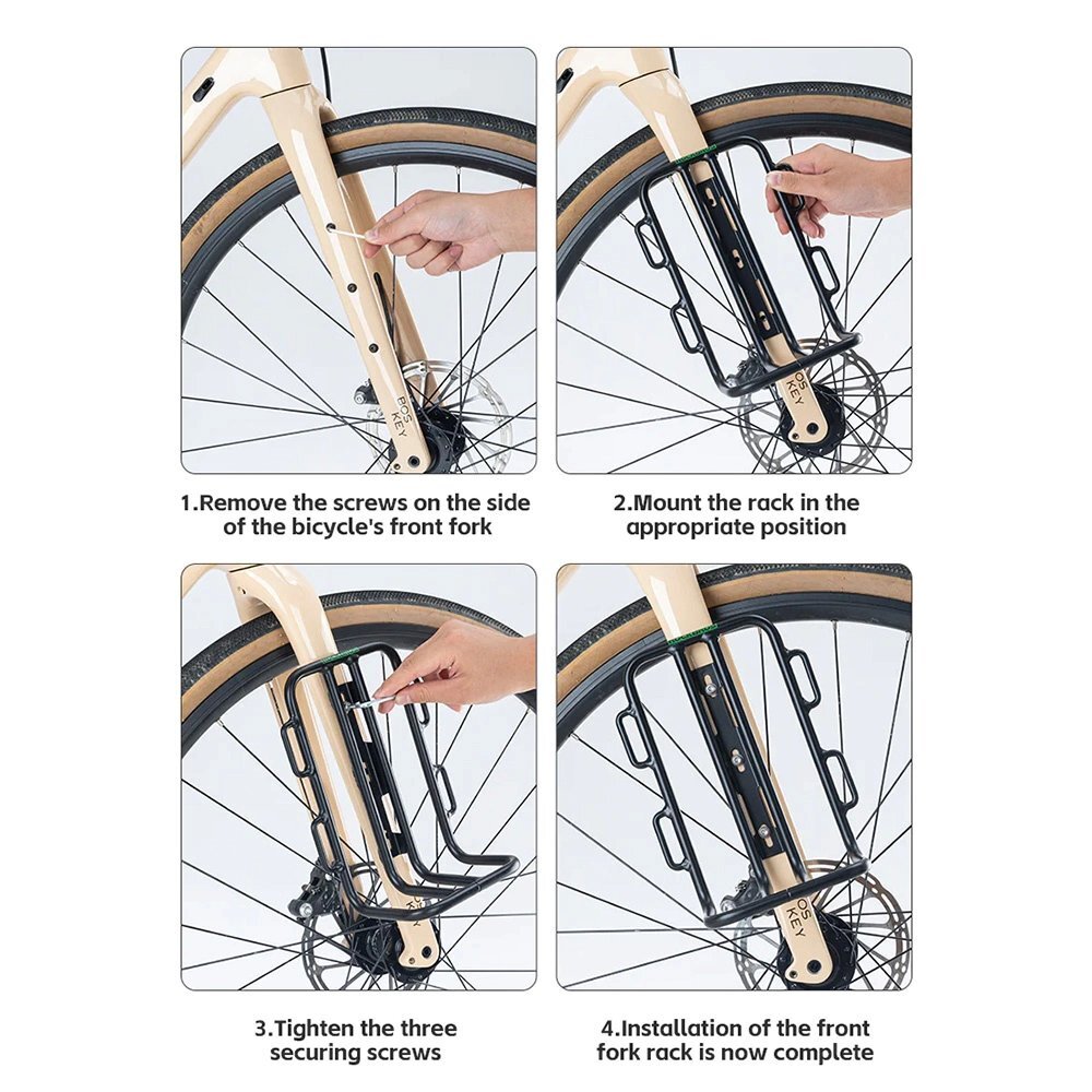 Priekinė dviračio lentynėlė Rockbros 33210010001 šakei – juoda 6