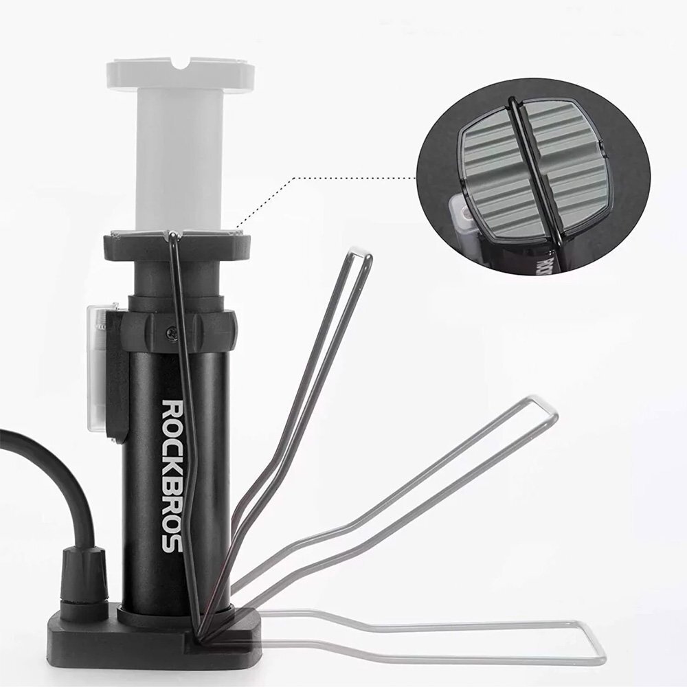 Dviračio pompa Rockbros 42610002001 su slėgio matuokliu – juoda 2 Dviračio pompa Rockbros 42610002001 su slėgio matuokliu – juoda 2