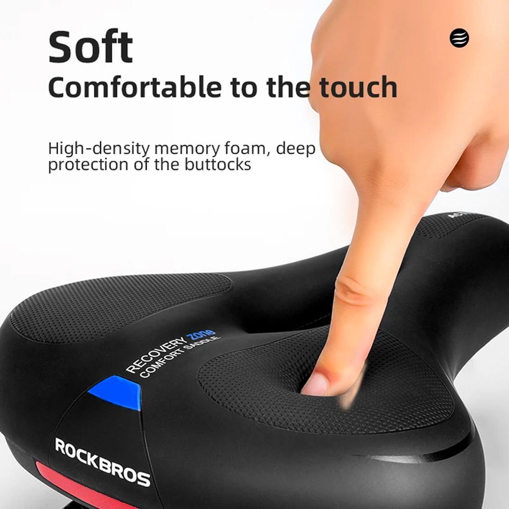 Dviračio balnelis Rockbros AQ-6090B – juodas ir mėlynas 1 Dviračio balnelis Rockbros AQ-6090B – juodas ir mėlynas 1