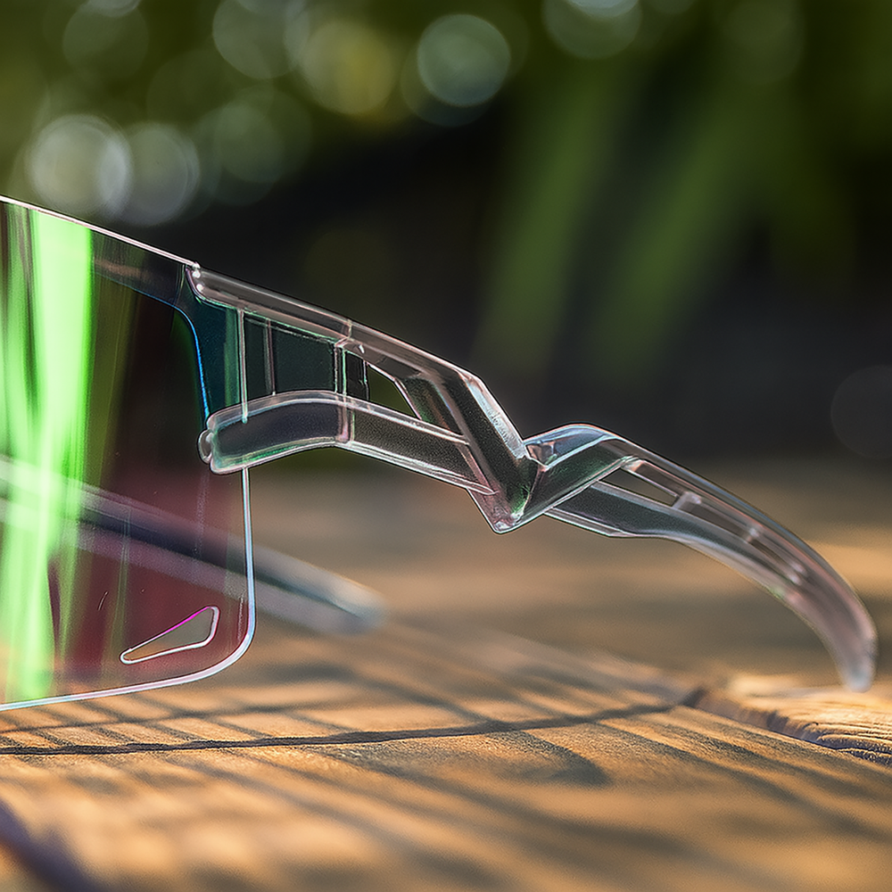 Dviračio akiniai Rockbros fotochrominiai su UV apsauga ir korekciniu įdėklu – permatomi violetiniai 5