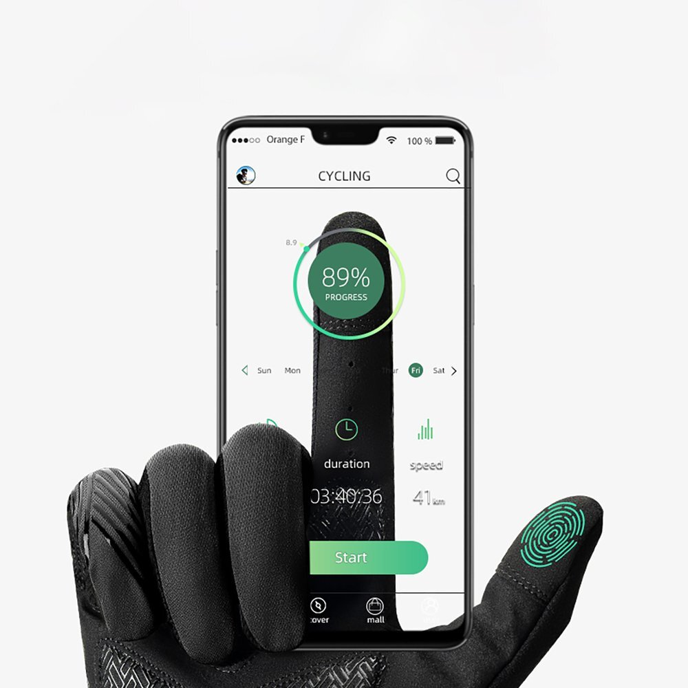 Dviračio pirštinės Rockbros pavasario/vasaros/rudens sezonui, ilgos, dydis M – juodos 1