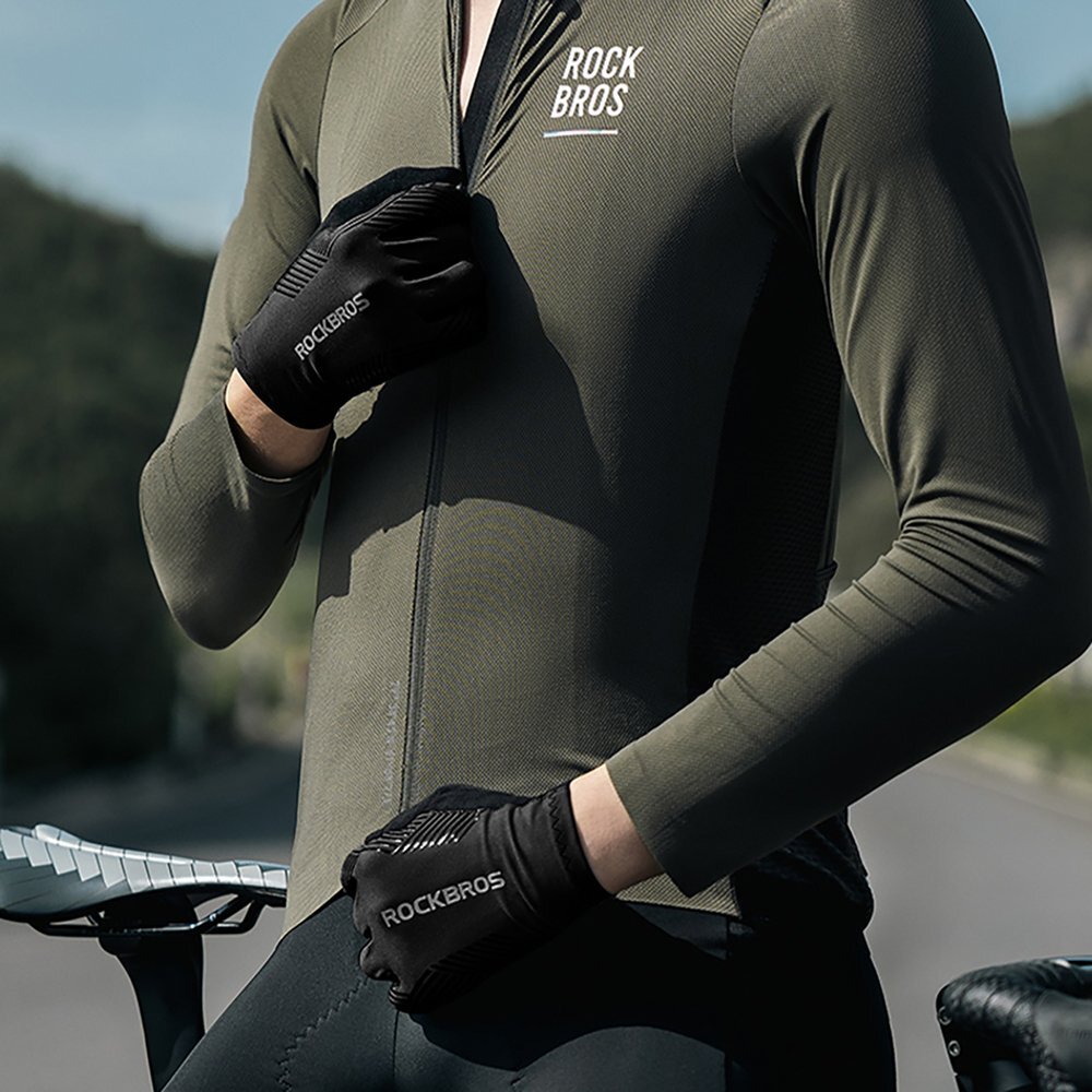Dviračio pirštinės Rockbros pavasario/vasaros/rudens sezonui, ilgos, dydis M – juodos 8