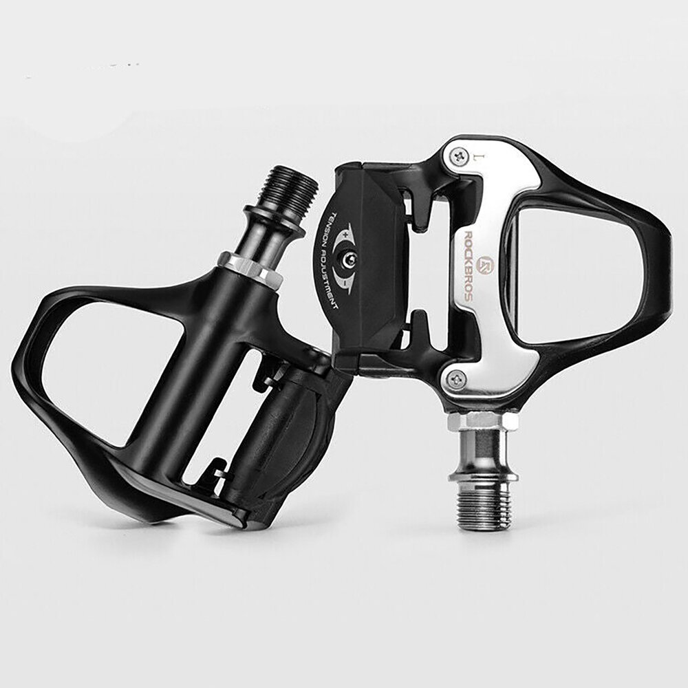 Rockbros LP-RD2BK Shimano SPD-SL plento pedalai su geltonais fiksatoriais – juodi ir sidabriniai 2 Rockbros LP-RD2BK Shimano SPD-SL plento pedalai su geltonais fiksatoriais – juodi ir sidabriniai 2