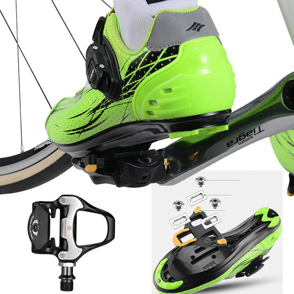 Rockbros LP-RD2BK Shimano SPD-SL plento pedalai su geltonais fiksatoriais – juodi ir sidabriniai 3 Rockbros LP-RD2BK Shimano SPD-SL plento pedalai su geltonais fiksatoriais – juodi ir sidabriniai 3