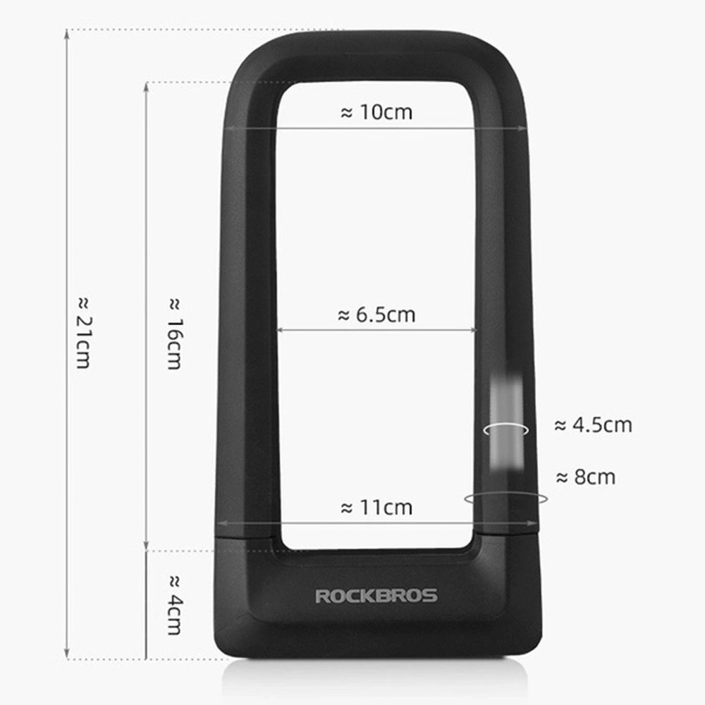 Dviračio spyna Rockbros RKS626-BK U-lock – juoda 2 Dviračio spyna Rockbros RKS626-BK U-lock – juoda 2