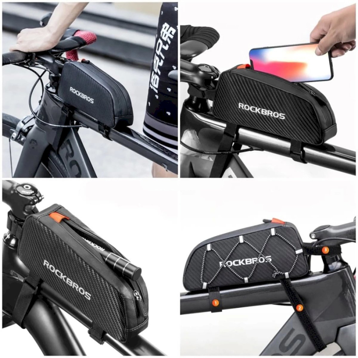 Rockbros 039BK bicycle Krepšys 1 lbraid - Juodas 3 Rockbros 039BK bicycle Krepšys 1 lbraid - Juodas 3